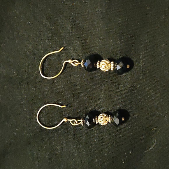 Sterling Silver blue crystal dangle Earrings - Picture 1 of 1